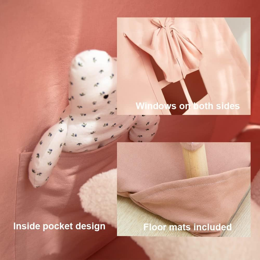 Kids Teepee Tent With Foldable Mat For Indoor Outdoor Play