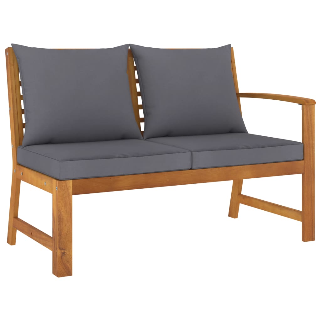 NNEVL Garden Bench 114.5 cm with Dark Grey Cushion Solid Acacia Wood
