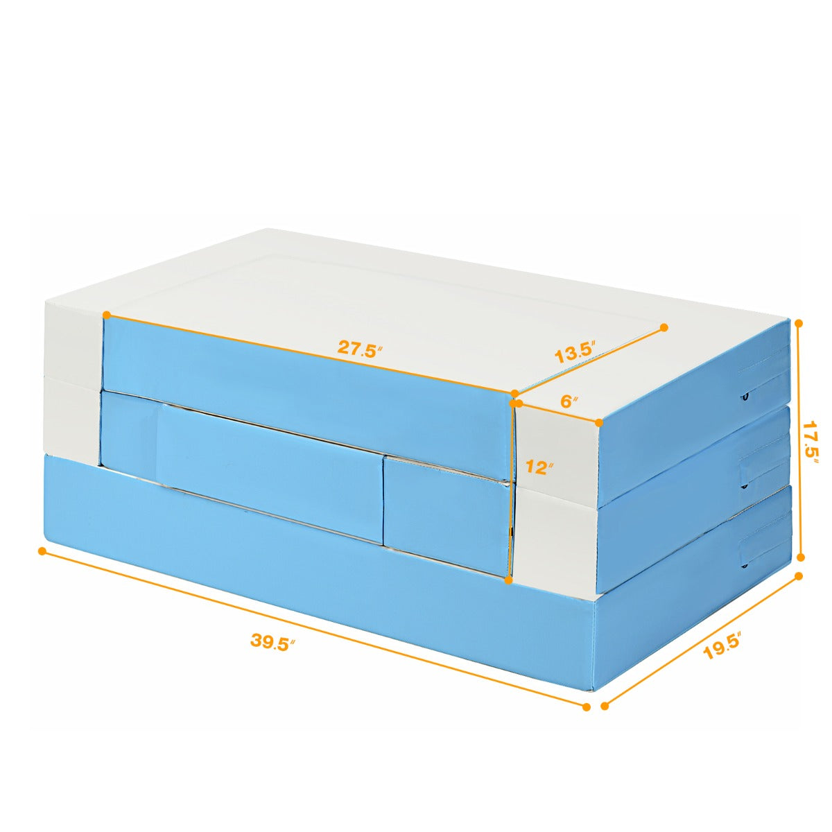 NNECW 4-In-1 Multi-functional Combination Sofa Set with Durable PU Surface for Kids-Blue
